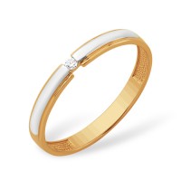 кольцо с бриллиантом с белым золотом
