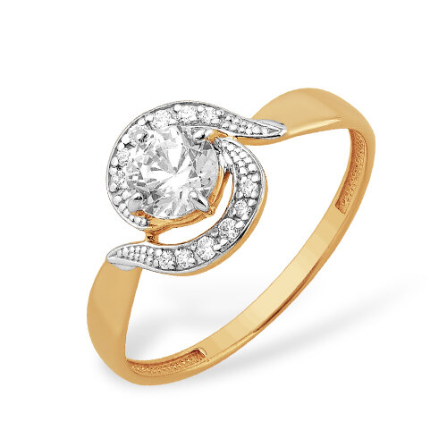золотое кольцо со swarovski