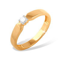золотое кольцо с бриллиантом
