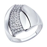 серебряное кольцо с фианитами