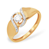 золотое кольцо со swarovski