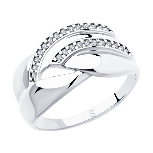 серебряное кольцо с фианитами