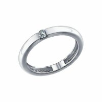 серебряное кольцо с фианитом