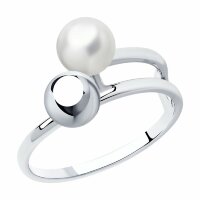 серебряное кольцо с жемчугом