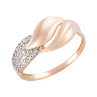 Золотое кольцо с россыпью фианитов