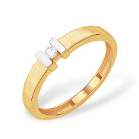золотое кольцо с бриллиантом