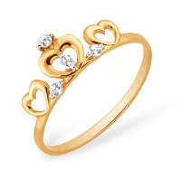 золотое кольцо с фианитами