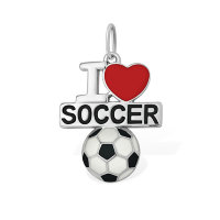 серебряная подвеска &quot;Я люблю футбол&quot;