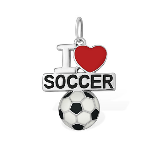 серебряная подвеска "Я люблю футбол"