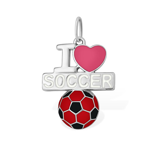 серебряная подвеска "Я люблю футбол"