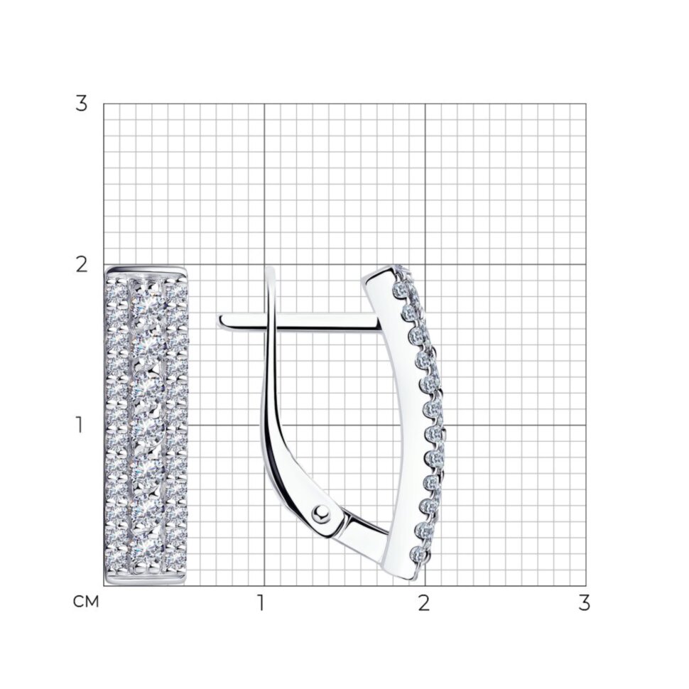 Серебряные серьги с фианитами
