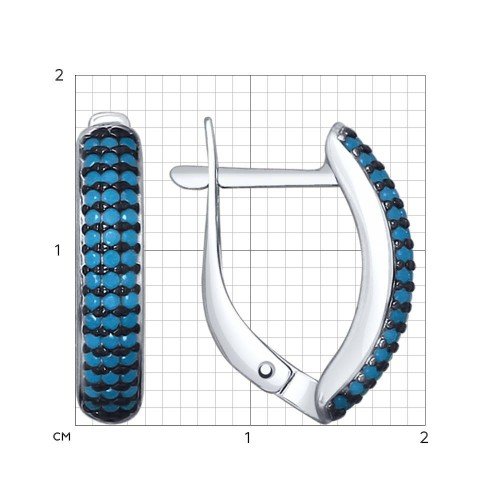 серебряные серьги с ситаллами