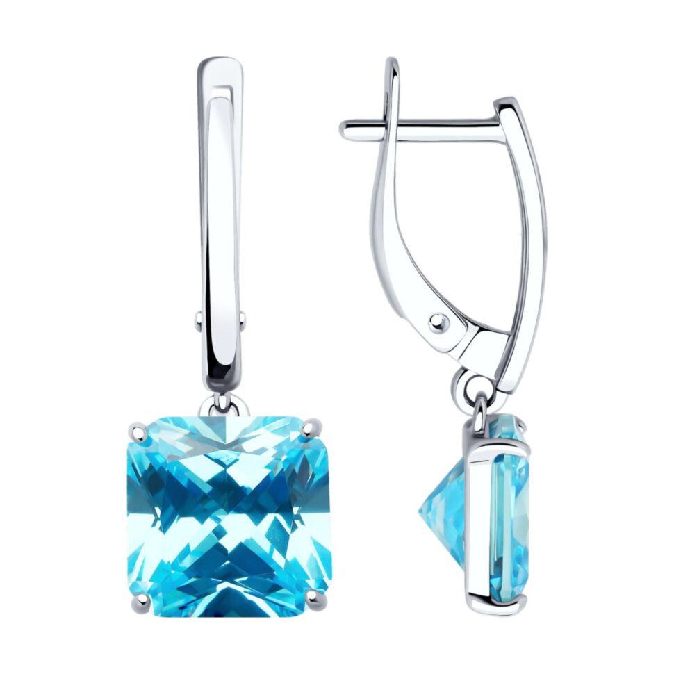 Серебряные серьги с фианитами