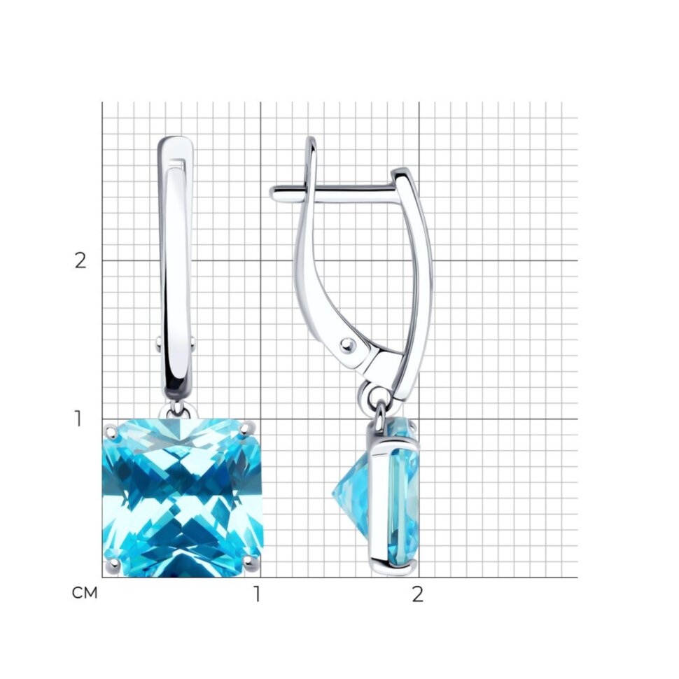 Серебряные серьги с фианитами