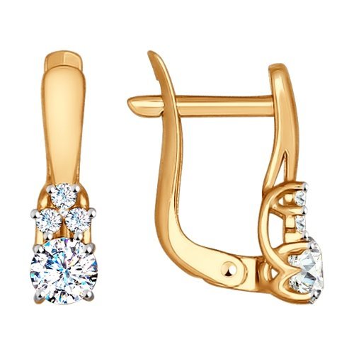 золотые серьги со swarovski
