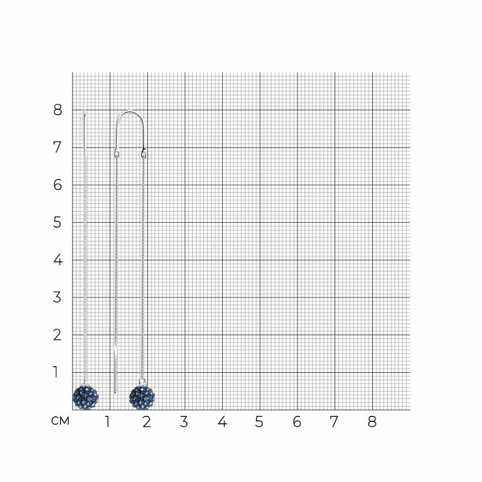 серебряные серьги со swarovski