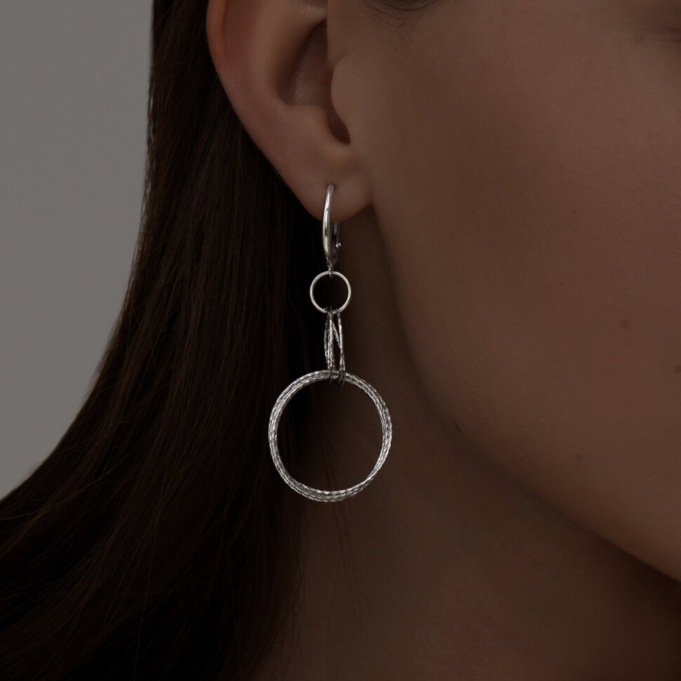 Серебряные серьги с алмазной гранью