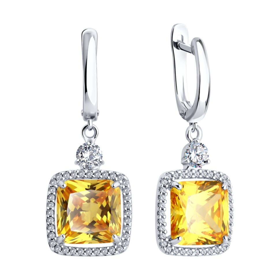 Серебряные серьги с фианитами