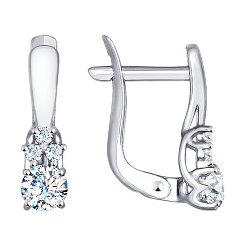 серьги из белого золота со swarovski