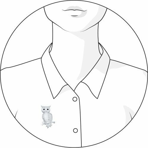 серебряная брошь с фианитами