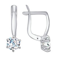серьги из белого золота со swarovski