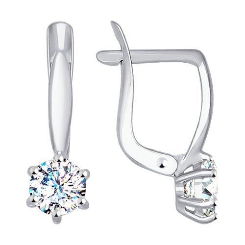 серьги из белого золота со swarovski