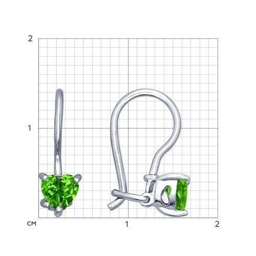 серебряные серьги с фианитами