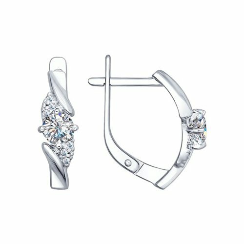серебряные серьги с фианитами