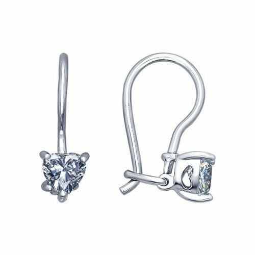 серебряные серьги с фианитами