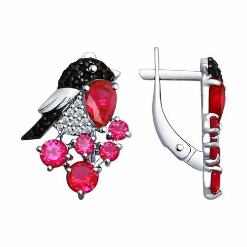серебряные серьги с фианитами