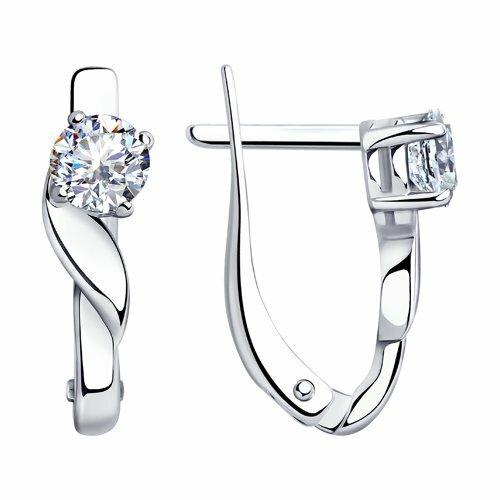 серебряные серьги с фианитами