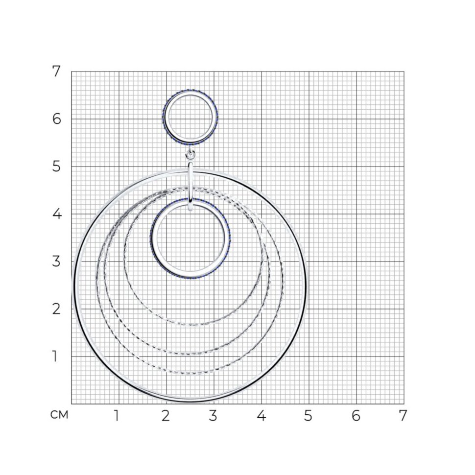 Серебряная подвеска с фианитами