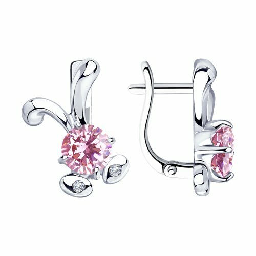 серебряные серьги с фианитами