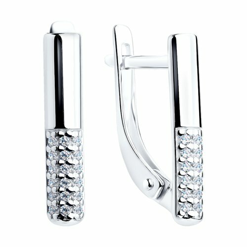 серебряные серьги с фианитами