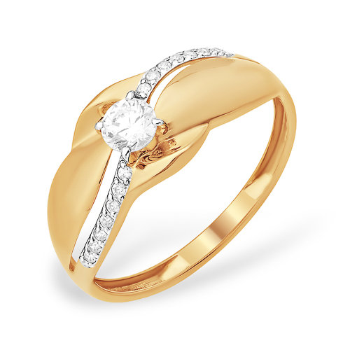 золотое кольцо со swarovski