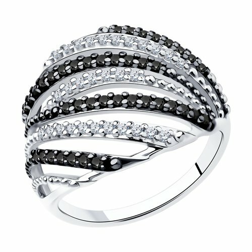 серебряное кольцо с фианитами