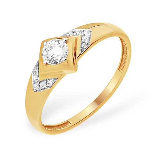 золотое кольцо со swarovski