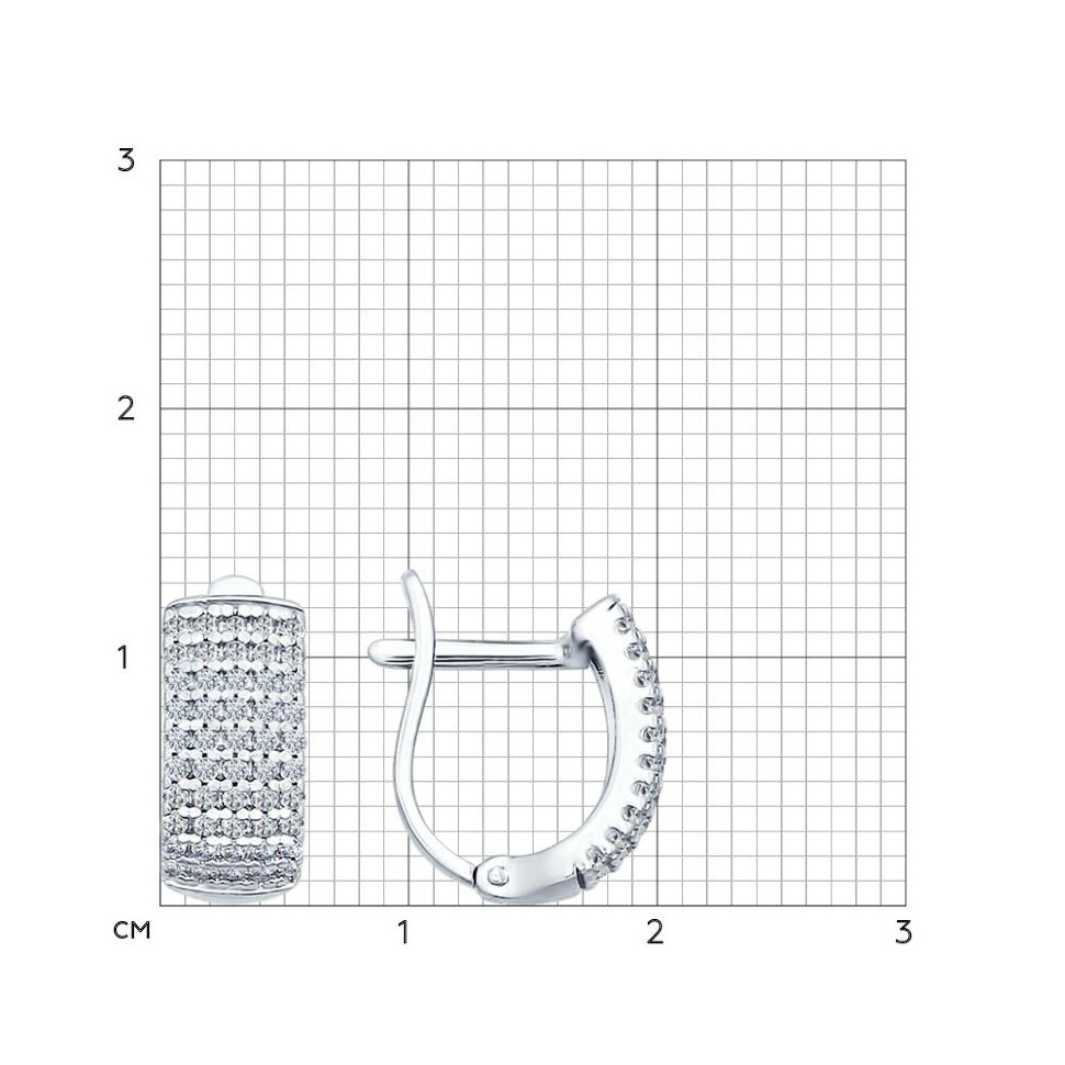серебряные серьги с фианитами