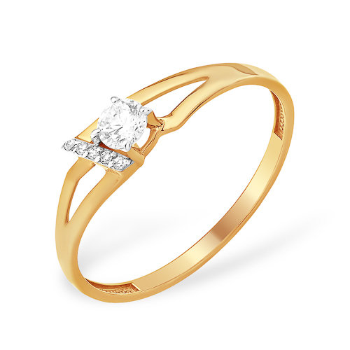 золотое кольцо со swarovski