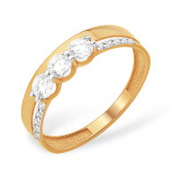 золотое кольцо со swarovski