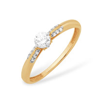 золотое кольцо со swarovski