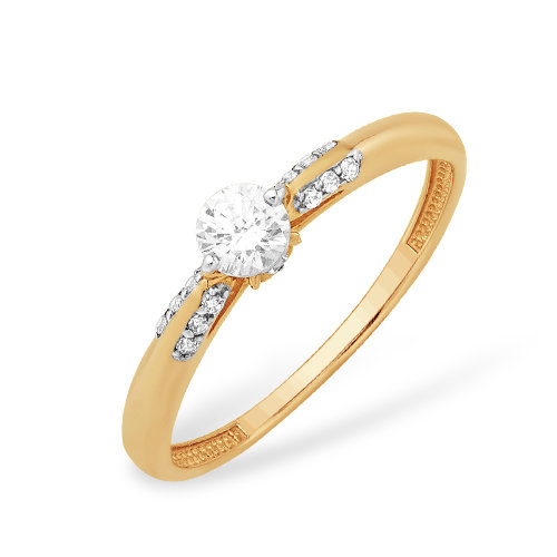 золотое кольцо со swarovski