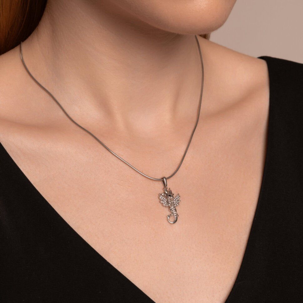 Серебряная подвеска с фианитами