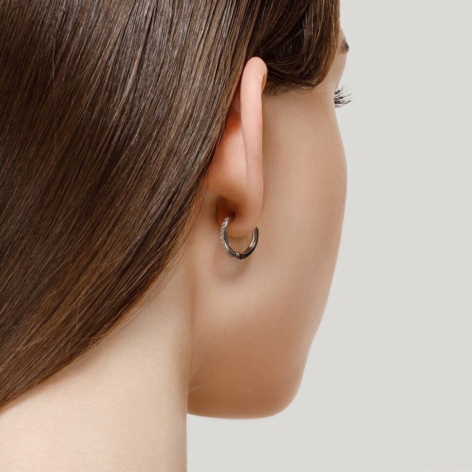 серебряные серьги с фианитами