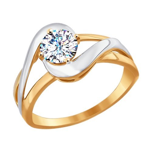 золотое кольцо со swarovski