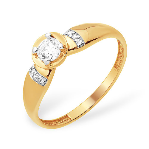 золотое кольцо со swarovski