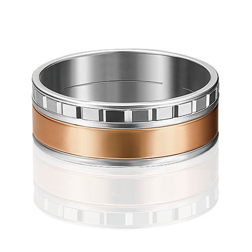 Обручальное кольцо из комбинированного золота 