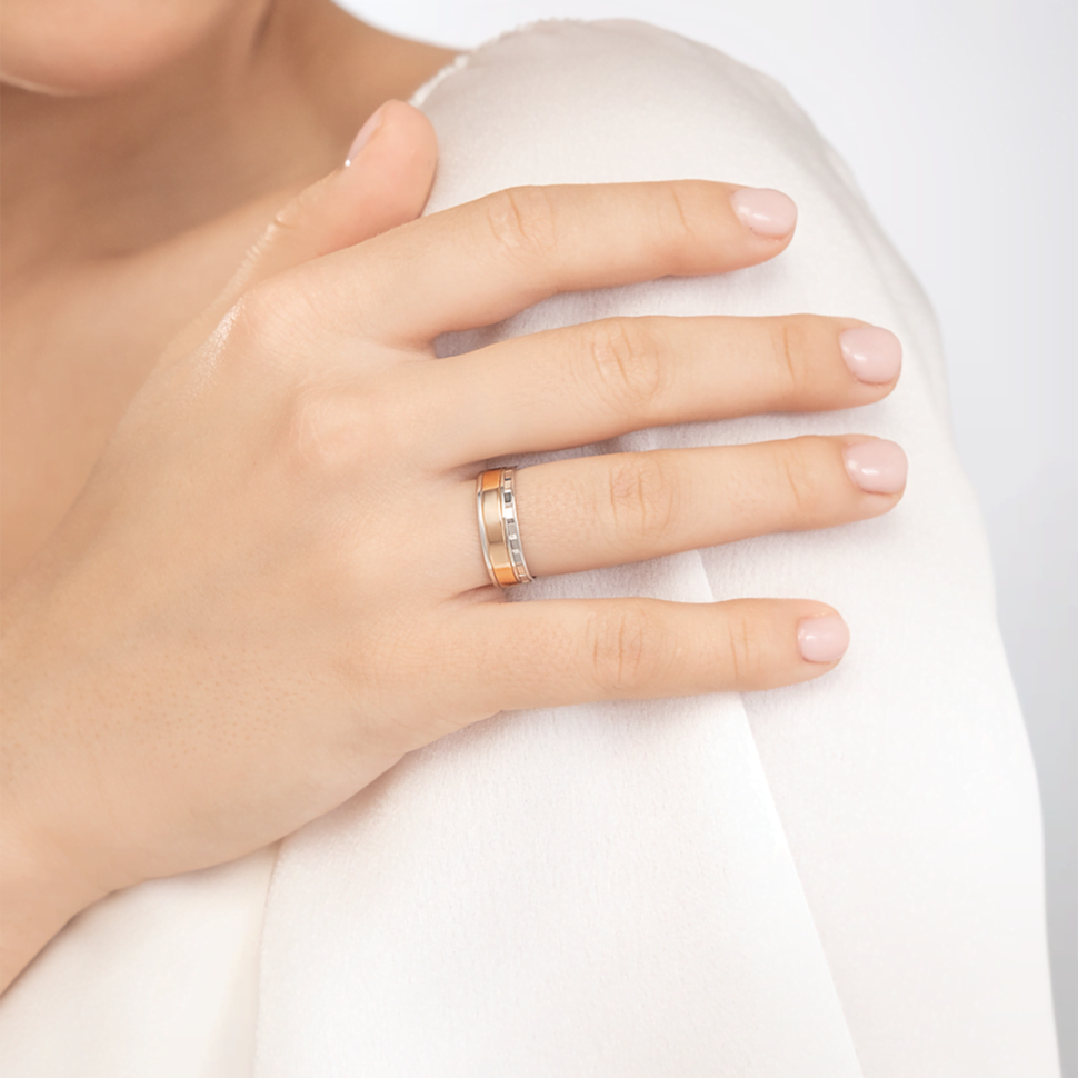 Обручальное кольцо из комбинированного золота 