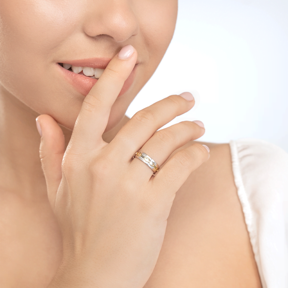 Обручальное кольцо из комбинированного золота