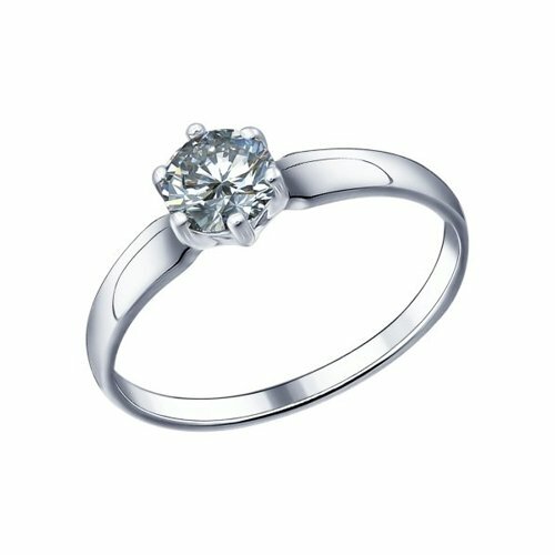 серебряное кольцо с фианитом